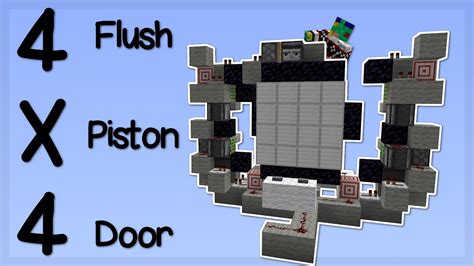 Easy Super Small 4x4 Flush Piston Door Minecraft Redstone