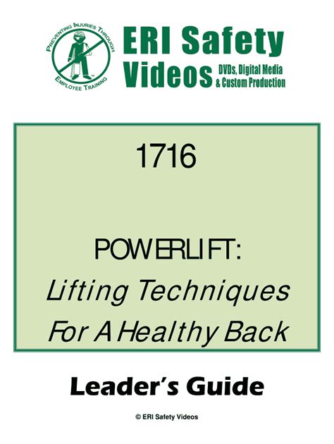 Fillable Online Powerlift Lifting Techniques For A Healthy Backeri