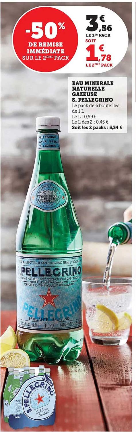 Promo Eau Minérale Naturelle Gazeuse S Pellegrino 50 De Remise