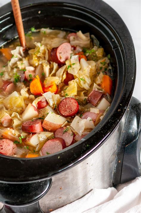 Slow Cooker Kielbasa Cabbage Stew Recipe Slow Cooker Kielbasa Cabbage Stew Kielbasa Recipes