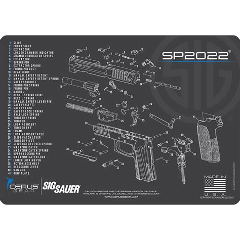 Sig Sauer® Sp2022 Schematic Promat Licensed And Endorsed By Sig Sauer