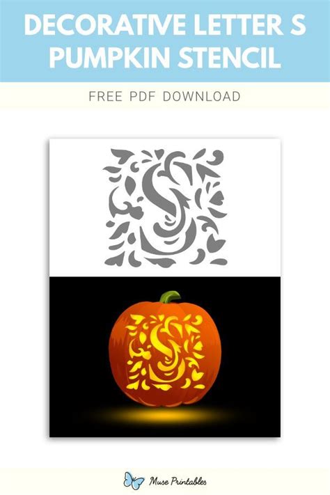 Decorative Letter S Pumpkin Stencil