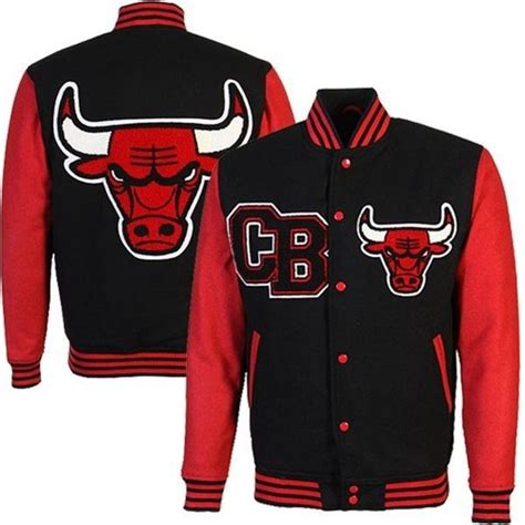 Chicago Bulls Regulator Fleece Full Button Varsity Jacket Blackred