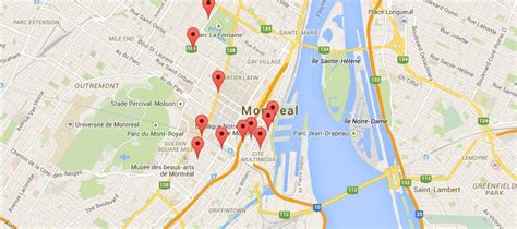 Montreal Hotels Map - The Montreal Visitors Guide