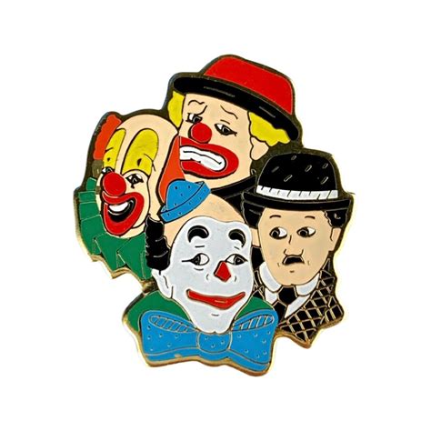 Vintage Clown Pin Charlie Chaplin Lapel Pin Pierrot Circus Core Jewelry