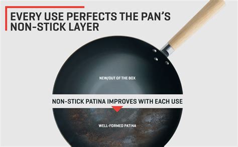 Uno Casa Blue Carbon Steel Wok Pan Inch Non Stick Wok With Lid