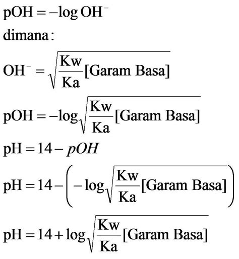 Cara Menghitung Ph Larutan Asam Basa Garam Beserta Contoh Soal Dan