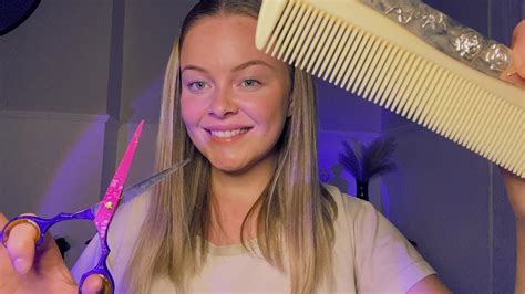 ASMR Scalp Check And Haircut Layered Sounds Soft Spoken YouTube