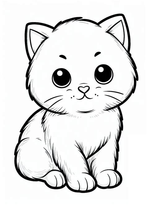 Coloriage Chaton très Mignon télécharger et imprimer gratuit sur