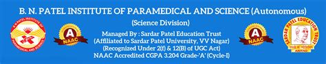 bnpatel institute  paramedical science  msc  bsc