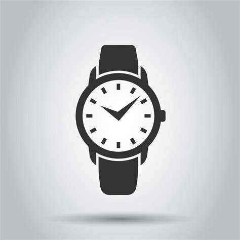 Premium Vector Wrist Watch Icon In Flat Style Hand Clock Vector