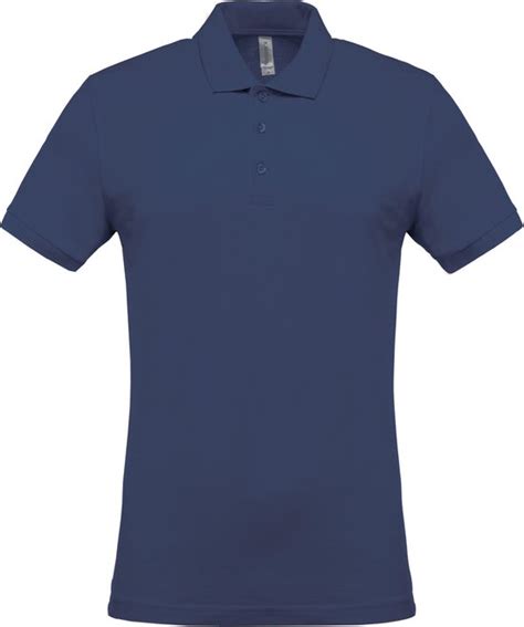 Polo Heren Xl Kariban Kraag Met Knopen Korte Mouw Deep Blue