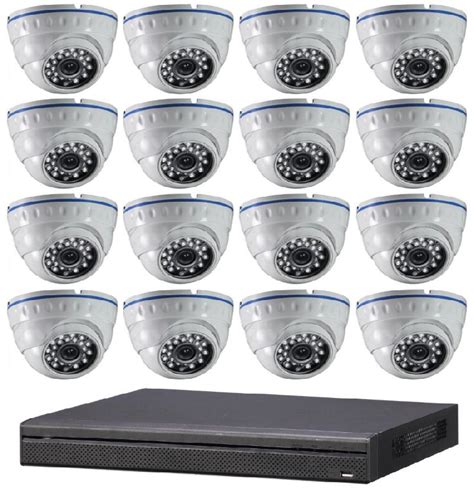 Kit Vidéo Surveillance 16 Caméras Dômes Ip Full Hd 1080p Dvr Avec