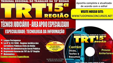 Apostila Tecnologia da Informação TRT 15ª Região 2015 YouTube