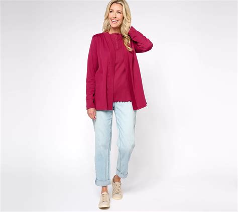 Isaac Mizrahi Live Essentials Pima Cotton Cardigan Qvc