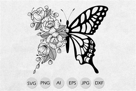 Butterfly Svg Floral Butterfly Svg File Butterfly Etsy Butterflies