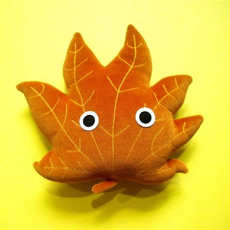 Brown Autumn Fall Leaf Plush Toy Nature Theme Plushie Cute Etsy