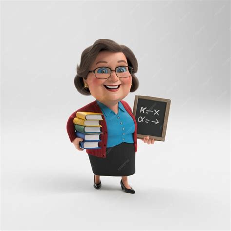 Premium Vector A 3d Render Illustration Of A Cartoon Teacher Character