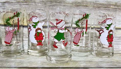 Vintage Holly Hobbie Christmas Drinking Glassesset Of Etsy