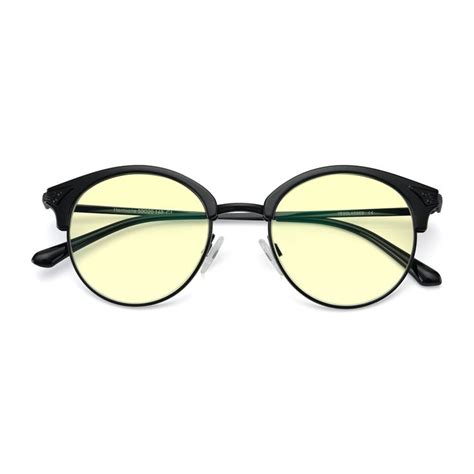 Black Browline Retro Vintage Full Rim Tinted Sunglasses With Light