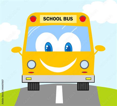 Cartoon School Bus Stock Vektorgrafik Adobe Stock