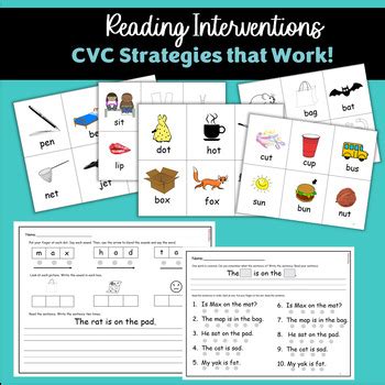 CVC Word Blending Decoding Reading Interventions Phonics Worksheets