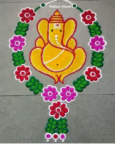 36 Easy Ganesh Rangoli Designs For Diwali Festival Artofit