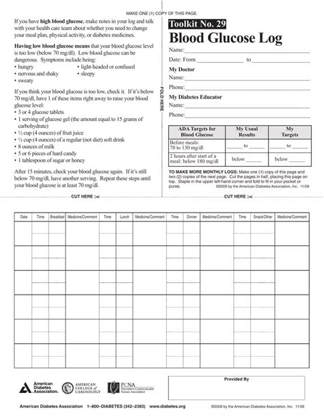 Blood Glucose Log ≡ Fill Out Printable Pdf Forms Online