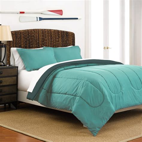 Martex Reversible Lightweight 2 Piece Comforter Set Twin Turquoise Teal