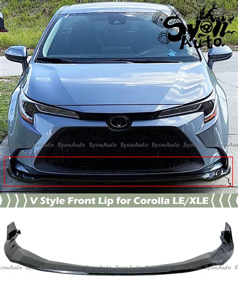 FITS 2020 2024 TOYOTA COROLLA LE XLE SEDAN GLOSSY BLACK V STYLE FRONT