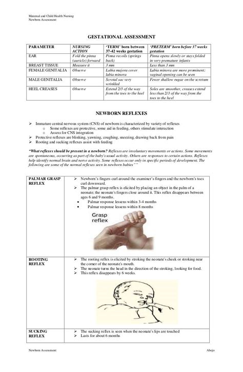 Newborn Assessment