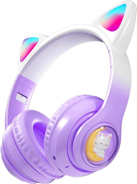Amazon.com: HOYJACY Cat Ear Kids Bluetooth Headphones for Girls