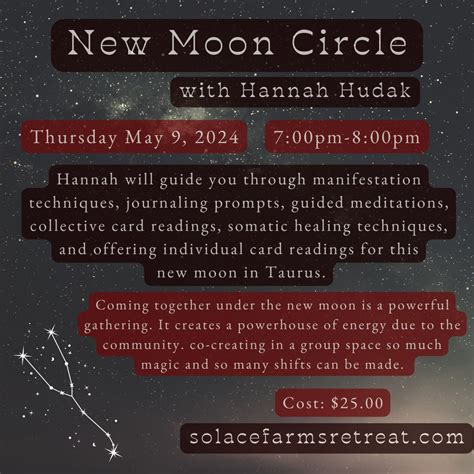 May New Moon In Taurus Circle With Hannah Phoenixville Pa Patch