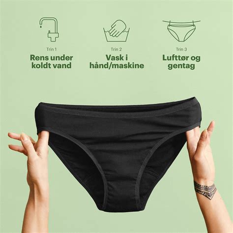 Køb Menstruationstrusser Bikini Moderat Kraftig Sort XXS fra AllMatters Matas