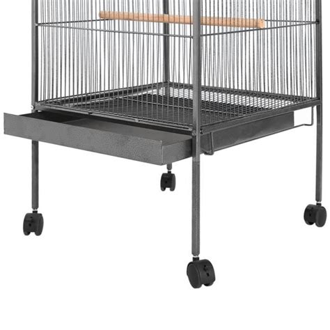 Zerodis Cage Oiseaux Avec Toit Acier Noir X X Cm Hb