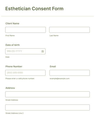 Esthetician Consent Form Template Jotform