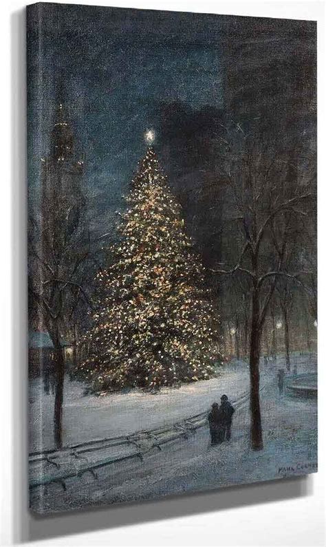Christmas In Madison Square Park By Paul Cornoyer Art Reproduction.