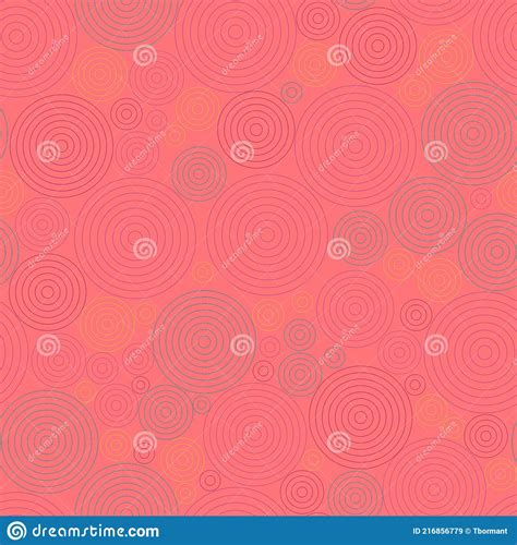 Pink Circles Spirals Vector Seamless Pattern Circles From Edges To