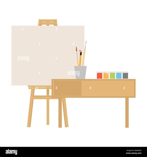 Artists Brushes Studio Palette Stock Vector Images Alamy