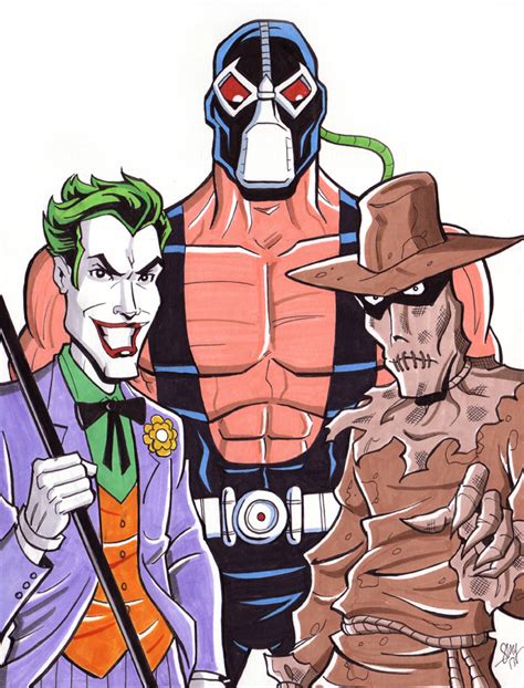 Joker, Bane and Scarecrow by calslayton on DeviantArt