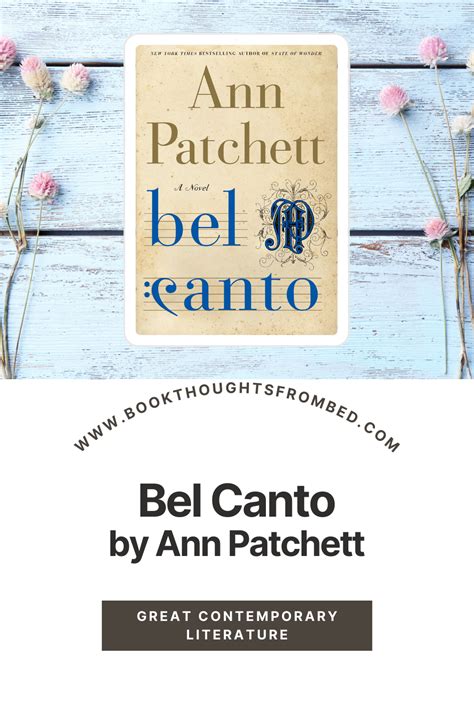 Book Review Bel Canto By Ann Patchett Book Thoughts From Bed