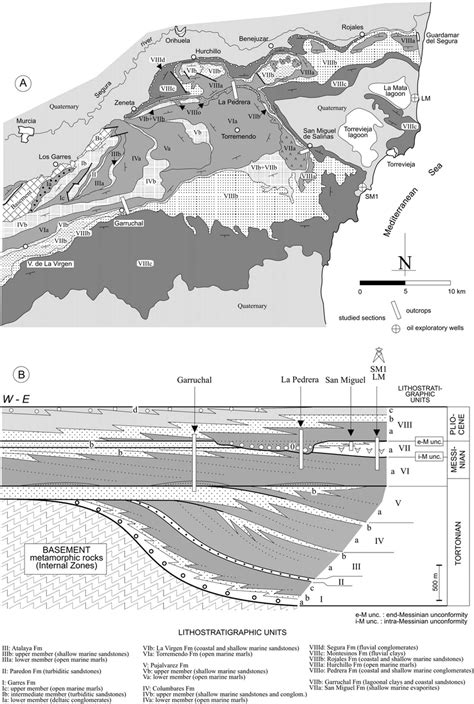 A Geological Map Of The Southern Bajo Segura Basin Simplified From