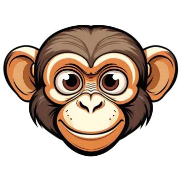 Cartoon Monkey Face Clipart Design, Cartoon Monkey, Monkey Face, Monkey ...