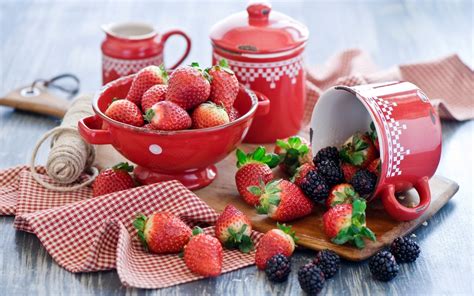 Fondos De Pantalla Comida Fruta Fresas Desayuno Postre Conjunto