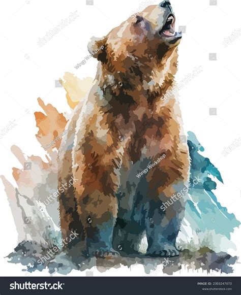 Watercolor Grizzly Bear