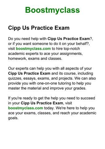 Cipp Us Practice Exam By Boost My Class Issuu