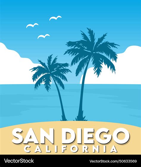 San diego california united states Royalty Free Vector Image