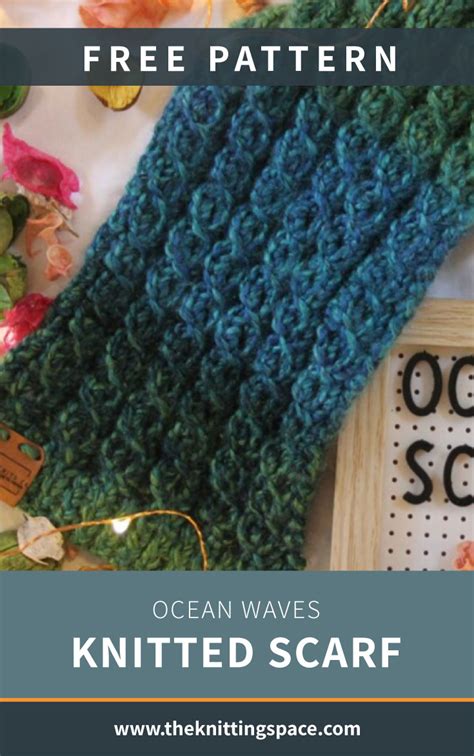 Ocean Waves Knitted Scarf FREE Knitting Pattern