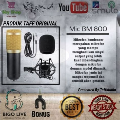 Jual Mic Condensor Bm Taffware Free Splitter Putih Jakarta