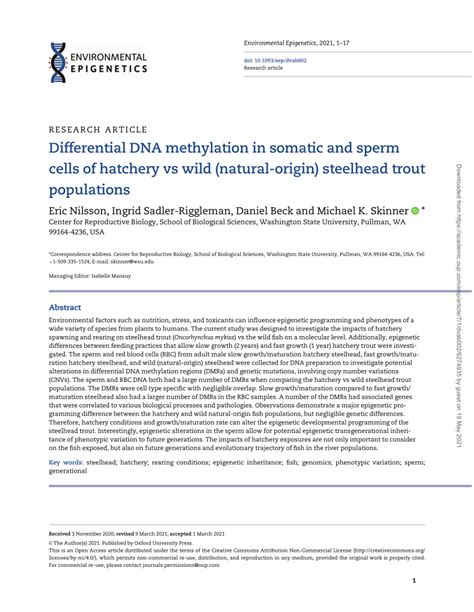 Pdf Differential Dna Methylation In Somatic And Sperm Cells Of